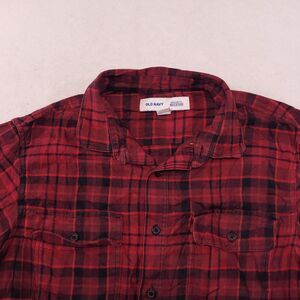 Old Navy Tartan Flannel Casual Long Sleeve Button Shirt Mens Size Medium M Red